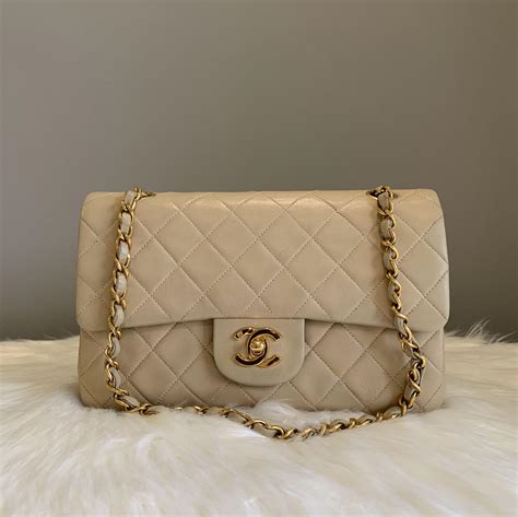 chanel classic flap beige.